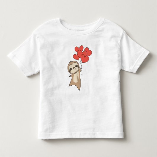 バレンタインデーにかわいい動物とハート トドラーTシャツ (正面)
