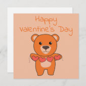 バレンタインデーにかわいい動物をハートで シーズンカード (正面/裏面)