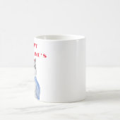 バレンタインデーにかわいい水色の猫 モーフィングマグカップ (中央)