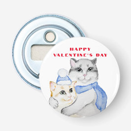 バレンタインデーにかわいい水色の猫 栓抜き