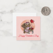 バレンタインデーにかわいい熊 ノートカード (正面/裏面インサイチュ)