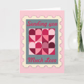 バレンタインデーにたくさんの愛を送る切手のポストカード シーズンカード (正面)