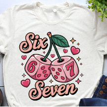 バレンタインデーにぴったりなサイコロ柄のレディースTシャツ