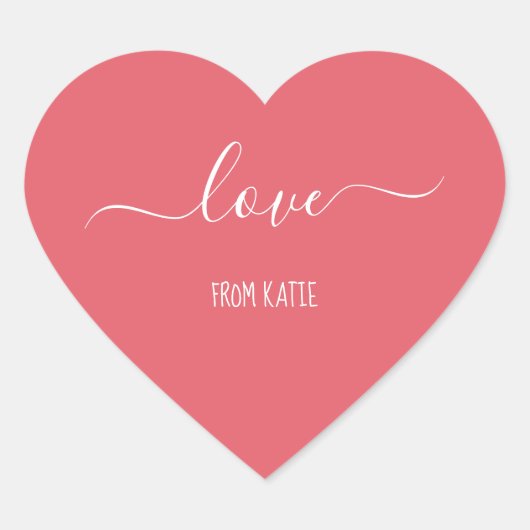 バレンタインデーにぴったりなハート型のピンクのシール。愛を込めて ハートシール (正面)