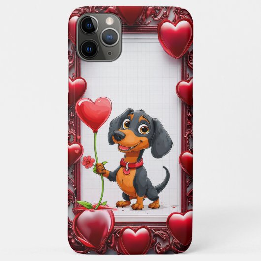 バレンタインデーにぴったりな愛らしい子犬のギフト Case-Mate iPhoneケース (裏面)