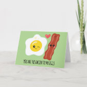 バレンタインデーにぴったりな、かわいい卵とベーコンのカード シーズンカード (正面)