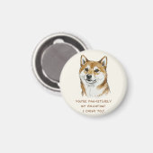 バレンタインデーにぴったりな「I Chews You」柴犬アート マグネット (正面/裏面)