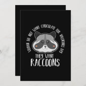 バレンタインデーにぴったり！ ラクーン愛が止まらないあなたに 招待状 (正面/裏面)