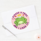 バレンタインデーにカエルにキスした ラウンドシール (封筒)