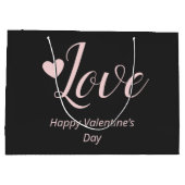 バレンタインデーにグレーピンクがハッピー ラージペーパーバッグ (裏面)