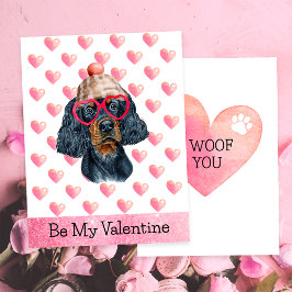 バレンタインデーにゴードン・セッターの犬のイラスト Funny Gordon Setter I Wo シーズンカード