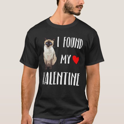 バレンタインデーにシャム猫を見つけた Tシャツ (正面)