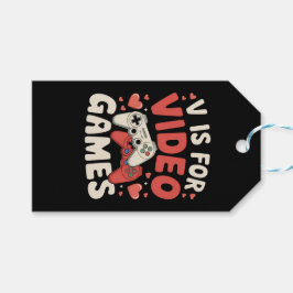バレンタインデーにビデオゲームをする人への面白いプレゼント V is for Video Games ギフトタグ
