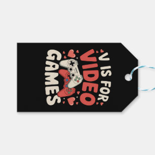 バレンタインデーにビデオゲームをする人への面白いプレゼント V is for Video Games ギフトタグ