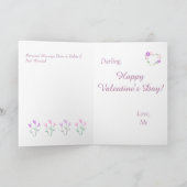 バレンタインデーにピンクの花を咲かせる甘い鶏 シーズンカード (内部)