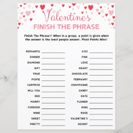 バレンタインデーにフレーズをゲームを終了