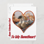 バレンタインデーにロマンチックなゴンドラに乗る シーズンポストカード (正面/裏面)