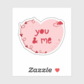 バレンタインデーに可愛いハートで私と一緒に シール (シート)