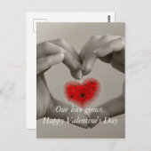 バレンタインデーに恋が芽生える ポストカード (正面/裏面)