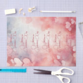 バレンタインデーに恋をするバレンタインピンクのハート 薄葉紙 (クラフト)