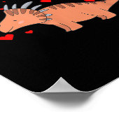 バレンタインデーに最適な恐竜Tシャツ _ トリケラトプス ポスター (角)