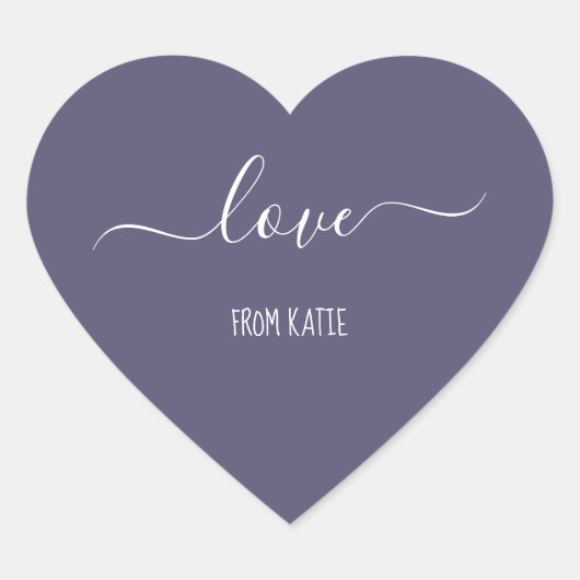 バレンタインデーに最適な紫ハートのステッカー ハートシール (正面)