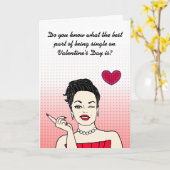 バレンタインデーに独身でいるのが面白い カード (黄色い花)