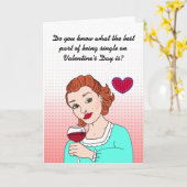 バレンタインデーに独身でいるのが面白い カード (黄色い花)