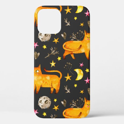 バレンタインデーに猫や星が縫い合わさった模様 Case-Mate iPhoneケース (裏面)