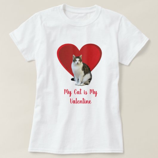 バレンタインデーに猫を愛して Tシャツ (デザイン正面)