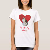 バレンタインデーに猫を愛して Tシャツ (正面)