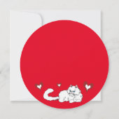 バレンタインデーに白いペルシャ猫とハート (裏面)