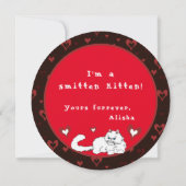 バレンタインデーに白いペルシャ猫とハート (裏面)