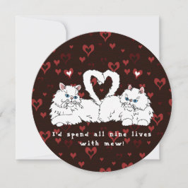 バレンタインデーに白いペルシャ猫とハート