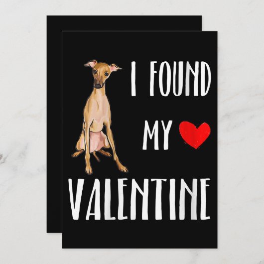 バレンタインデーに私のイタリアングレーハウンドを見つけた女性 シーズンカード (正面/裏面)
