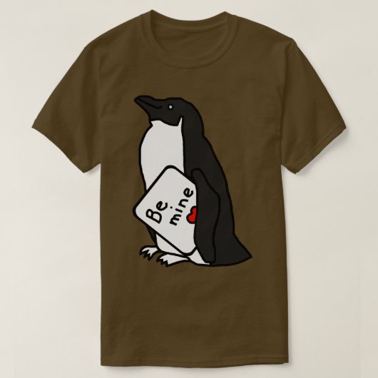 バレンタインデーに美しいペンギンが訪れる Tシャツ (デザイン正面)