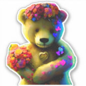 バレンタインデーに花とハート シール (正面)