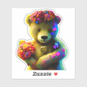 バレンタインデーに花とハート シール (シート)