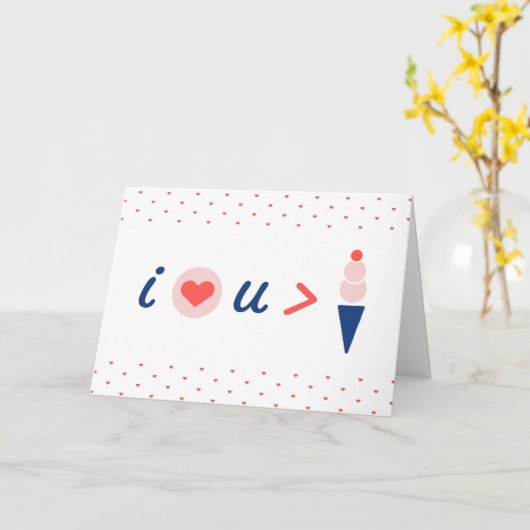 バレンタインデーに贈る、アイスクリームよりも愛してる カード (黄色い花)