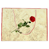 バレンタインデーに赤ローズダーリング婚約者 ラージペーパーバッグ (裏面)