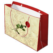 バレンタインデーに赤ローズダーリング婚約者 ラージペーパーバッグ (裏面アングル)