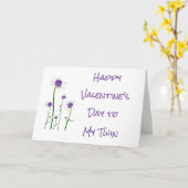 バレンタインデーに飲みに行くツイン カード (黄色い花)