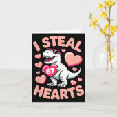 バレンタインデーに67個のハートを盗む 67 メモ 6 7 T-レ カード (黄色い花)