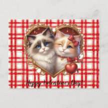 バレンタインデーねこはがき