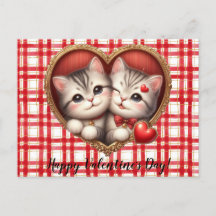 バレンタインデーねこはがき