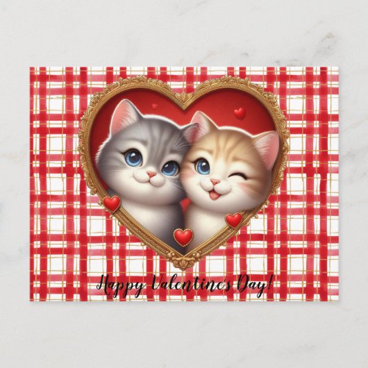バレンタインデーねこはがき ポストカード (正面)