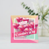 バレンタインデーのおしゃれでかわいいグリーティングカード シーズンカード (スタンド正面)