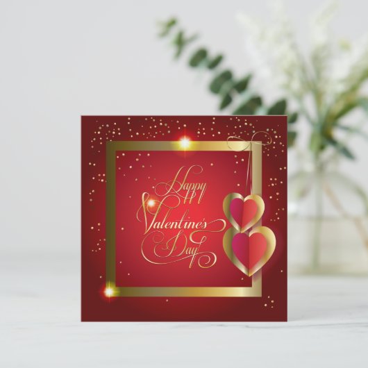 バレンタインデーのおしゃれなグリーティング シーズンカード (スタンド正面)