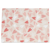 バレンタインデーのおしゃれピンクハート ラージペーパーバッグ (正面)