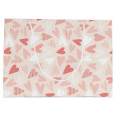 バレンタインデーのおしゃれピンクハート ラージペーパーバッグ (裏面)